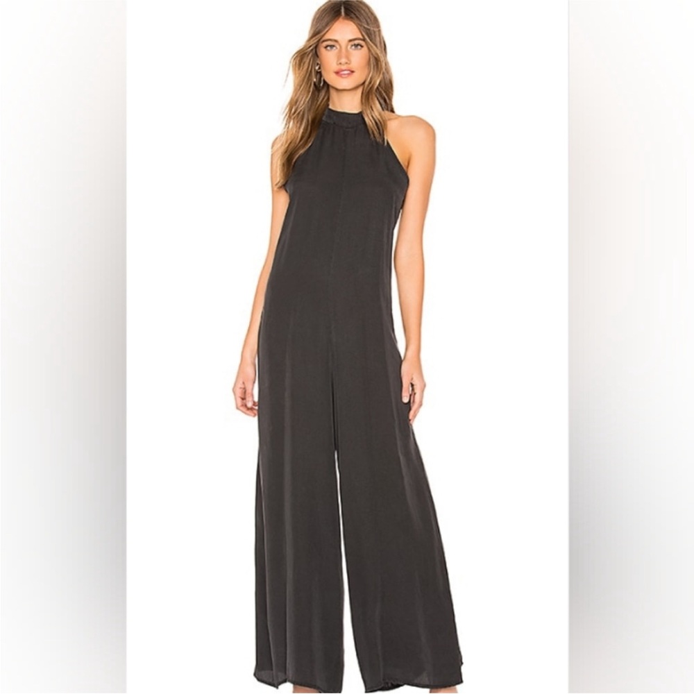 Bella Dahl | Black Sleeveless Velvet Jumpsuit, Sz M